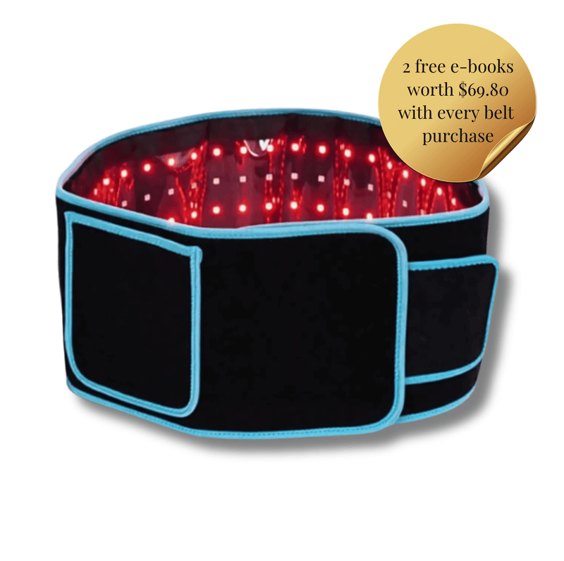 Exoh red light therapy belt worn around the midsection